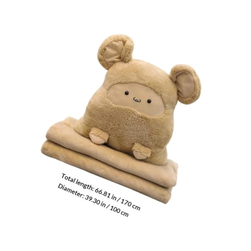 Coussin couverture en peluche marron lavable pour la maison
