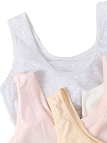 WDIRARA Girl's 4 Pieces Wireless Bralette Bra Underwear Scoop Neck Crop Cami Top3