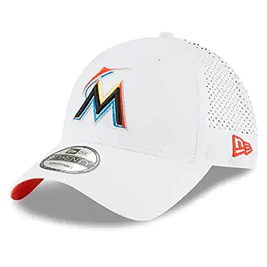 New Era Miami Marlins Perforated Pivot 9TWENTY White Adjustable Hat