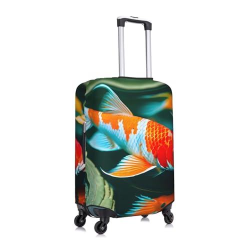 Pretty Koi Fish Print Luggage Suitcase Cover Protector Luggage Washable Covers With Concealed Zipper3