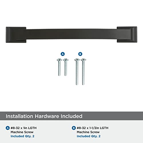 Image of Amerock | Cabinet Pull | Black Bronze | 5-1 /16 inch (128 mm) Center to Center | Candler | 1 Pack | Drawer Pull | Drawer Handle | Cabinet Hardware