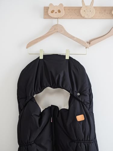 BÉAba, Coprigambe Per Passeggino, 100% Impermeabile, Antivento, Ultra Caldo In Doppio Pile, Tog 6, Passaggio Con Imbracatura A 3 E 5 Punti, Cappuccio Coprente, Chiusura A Zip, 6-24 Mesi, Nero - 7