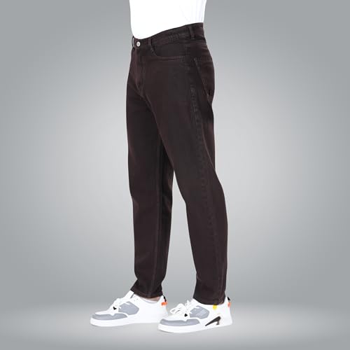 Image of Men's Straight Fit Stylish Non Stretch Mid Rise Pure Cotton Crafted with Premium Fabric Relaxed Jeans Available in Variety of Colour