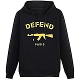 Mens Hoodies Defend Paris Ak47 Novelty Printed Hoodies Long Sleeve Pullover Loose Hoody Sweatershirt