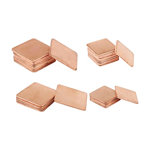 Newzoll 40pcs Copper Heatsinks 4 Sizes 15 X 15mm 20 X 20mm Copper Pad Shim Th...