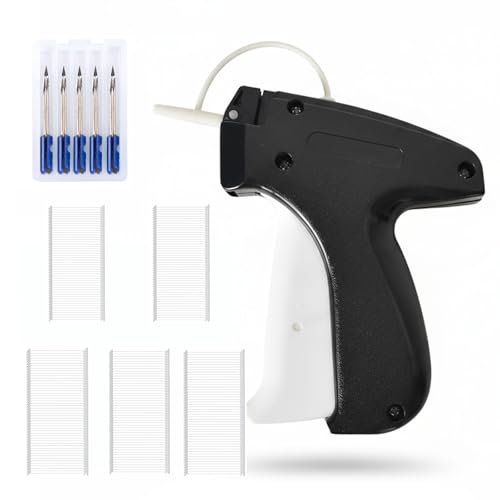 Luxvara Etikettierpistole Etikettiermaschine mit 5 Ersatznadeln+1000 Heftfäden, Bekleidungsetikettierer Quilt-Tackerpistole für Kleidung Preisschilder Etiketten (Schwarz)