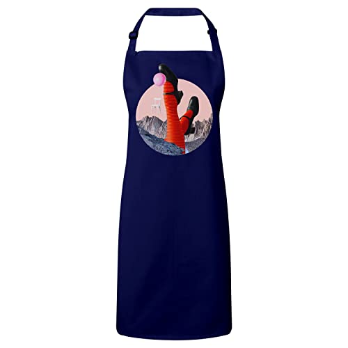 Tablier cuisine vintage illustration collage surréaliste espace lune