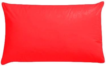Luxury Polycotton Pair of Plain Pillowcase, 49cm x 74cm - Orange, Pack of 2