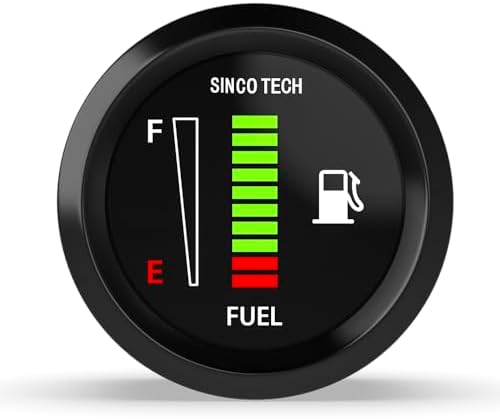 12V/24V Universal 2" 52mm Fuel Level Gauge Auto Car Meter White LED Light (Fuel Gauge)