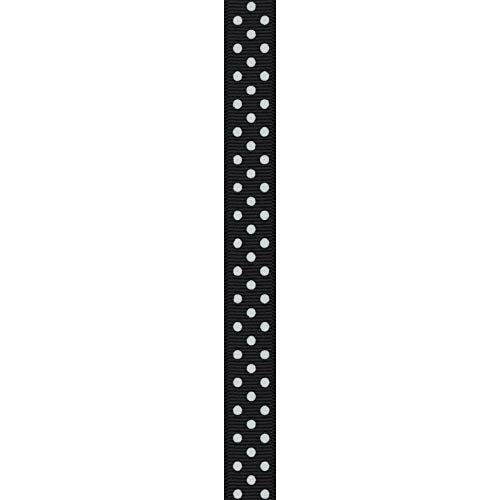 Offray 467992 5/8" Wide Grosgrain Ribbon, Black And White Polka Dot, 3 Yards #TOP2