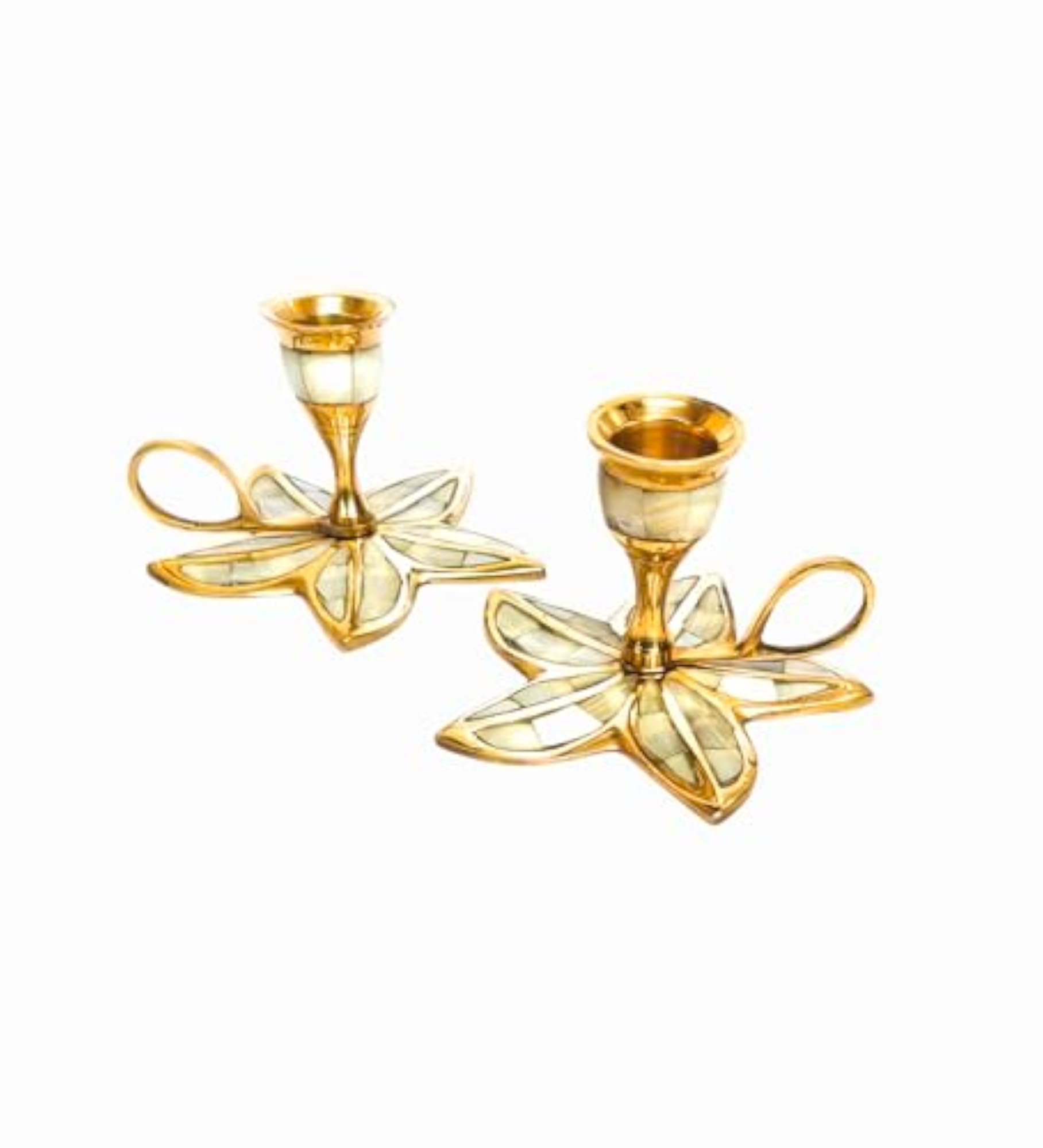 Pure Brass Leaf Shape Candle Holder Tabletop Decor