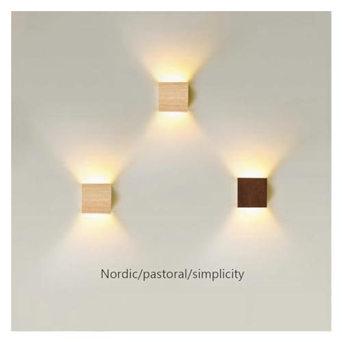 Aplique de pared LED tricolor de nogal con doble haz de luz 3