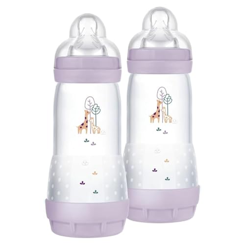 MAM Biberon Easy Start 320 ml (Set da 2), Kit da 2 biberon anticolica per allattamento, Riduce le bolle d'aria e il...