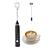 Fmelut Electric Milk frother with Double Whisks, USB Rechargeable Electric Foam Maker, 2 in 1...