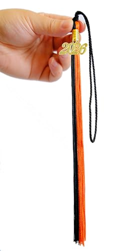 Image of Black and Orange Graduation Tassel 2026 for Grad Cap and Graduation Ceremony Accessory Decoration