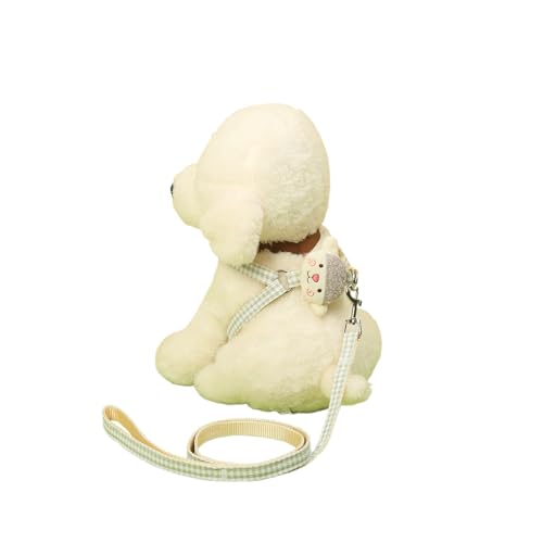 猫一体型牽引ロープ猫ストラップ脱落防止迷子防止暴走防止体輪通気網目散歩セット着脱簡単超軽量かわいい散歩犬道具猫と犬に適しています (薄い緑色です, S)