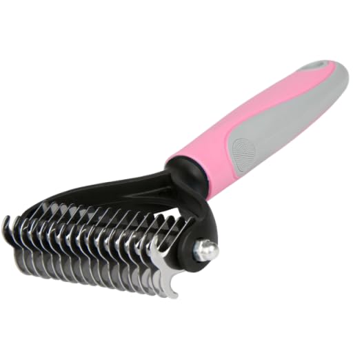 Spazzola per cani per la rimozione dei peli di animali domestici, pettine per la toelettatura del cane, rimuove i peli di gatti, accessori per animali domestici, rosa, 1,7 cm x 17,3 cm