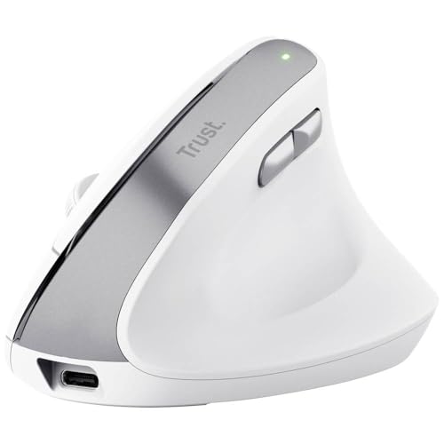 Trust Bayo II - Mouse ergonomico Senza Fili, Colore: Bianco