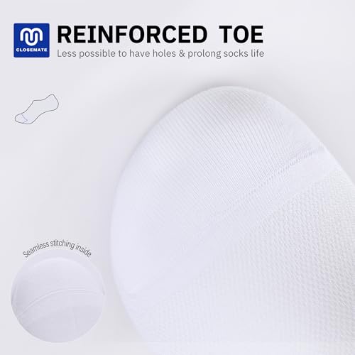 CLOSEMATE Mens No Show Socks Cotton Thin High Elasticity Low Cut Ankle Socks with Non Slip Grips 6 Pairs2