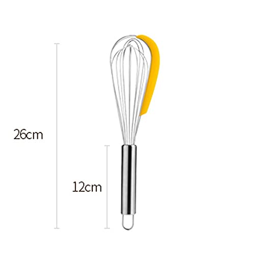 Juego de batidor de Acero Inoxidable y raspador de Silicona con Separador de Huevos para Cocina casera, Mango ergonómico Cepillado Silk Pillowcase