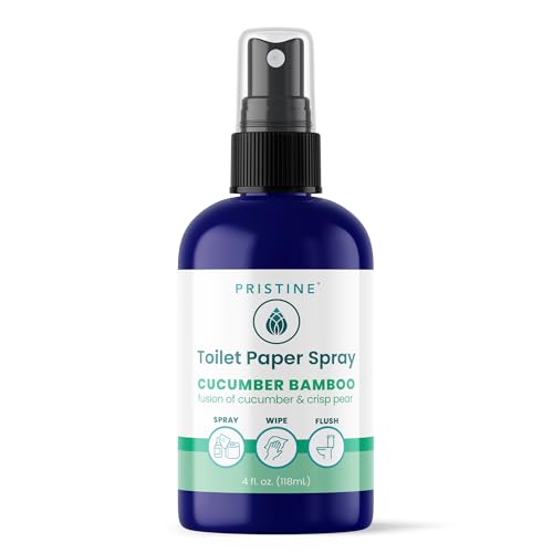 Image of PRISTINE Toilet Paper Spray, As Seen on Shark Tank, More Natural Personal Cleansing Wipes & Flushable Wet Wipes Alternative, Spray Toilet Paper to Create Flushable Wipe, Cucumber Bamboo, 4 fl oz