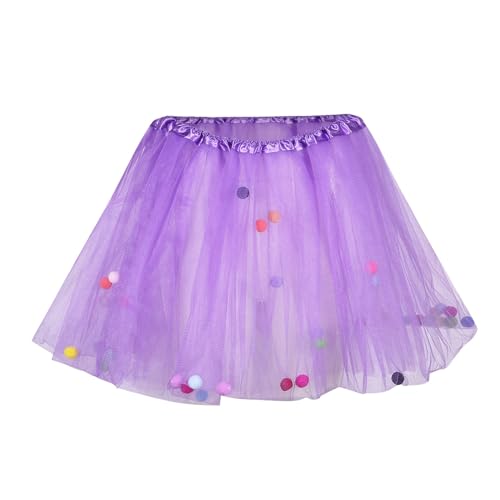 Rrongwn Falda de tul para mujer, falda de tul, vestido de baile, falda elástica, cintura alta, falda de ballet, falda de estilo años 50, Rockabilly, falda de plato, cosplay, fiesta, carnaval, morado,