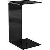 C C-Sd Beistelltisch aus Acryl, nordischer minimalistischer kleiner Beistelltisch für Wohnzimmer, Schlafzimmer, Sofa, Nachttisch, Slish Black, 30 x 30 x 55 cm Design