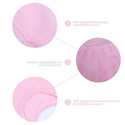 KESYOO Collant de Balé Feminino Com Saia de Manga Curta Dança Ginástica Bailarina Roupa de Balé Vest