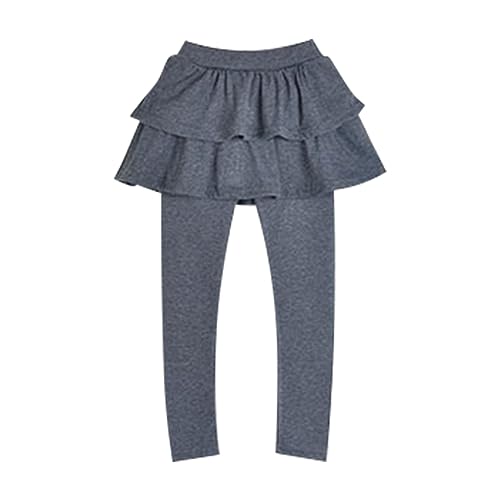 Girls Leggings Tutu Skirt Pants School Uniform Pants Stretchy Leggings Footess Tights Solid Ruffle Pantskirt