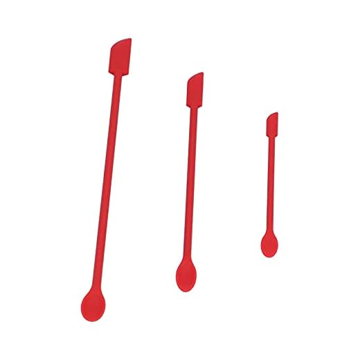 Conjunto de Mini Espátula de Silicone de 3 Unidades, Mini Raspador de Frasco Fino, Espátula de Borracha Pequena e Silicone Longo de Duas Cabeças, Mini Geléia, Bolo, Creme,