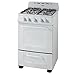 Avanti Gas Range Oven, Compact Freestanding Design, 2.6-Cu.Ft. Capacity 4 Sealed Burners with Electronic Ignition, Includes Broiler Storage Drawer and Accessories, 24-Inch, White