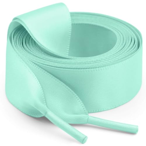 Image of Flat Satin Ribbon Shoelaces WEGOODZF 2cm Wide Shoestrings for Women Girls[2 Pair]