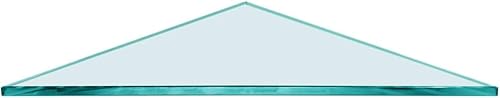 Estante triangular de vidrio de 16 x 16 pulgadas, solo estante, templado, 38 pulgadas de grosor, vidrio pulido plano