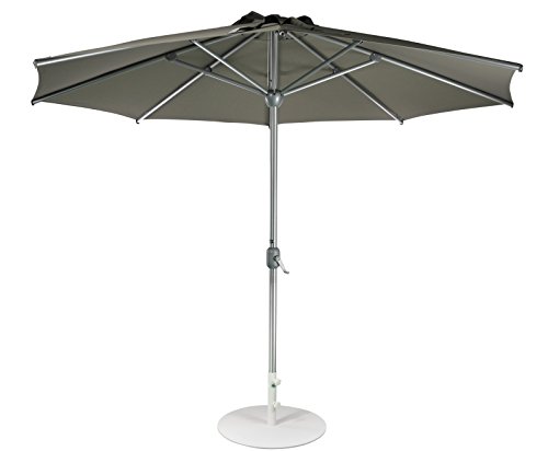 SORARA APPLE Round Sun Shade Parasol | Taupe | Ø 3m | Pole Width Ø 48 mm | Garden Umbrella