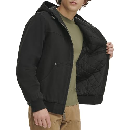 Image of Levi's Men's Workwear Cotton Canvas Hooded Bomber Jacket
