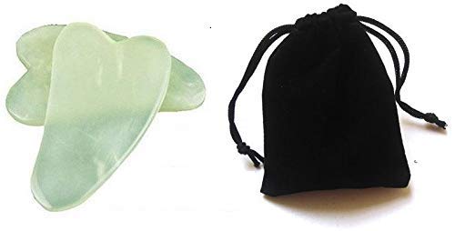 BICAMERAL Guasha Massage Stone (3 COUNT) - All Natural Premium Jade Therapy Tool – SPA Facial Treatment – Great for Smoothing Muscles and Tissues – Releases Toxins in Neck, Face, Skin, and Body – PR