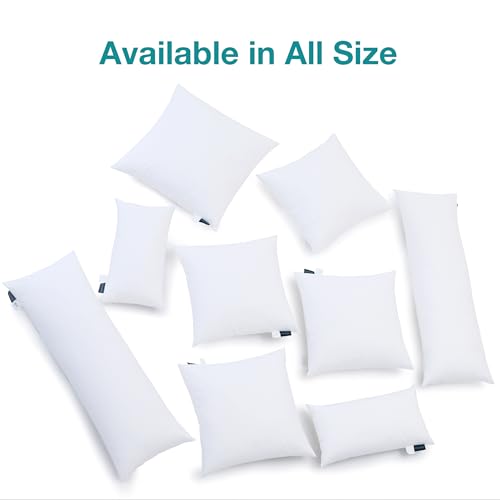 KAKABELL 18x18 Pillows Insert,Throw Pillows Insert (Pack of 2, White), 100% Cotton Cover, Down Alternative Bed and Couch Pillows, Luxury Soft and Cozy Indoor and Outdoor Decorative Pillows