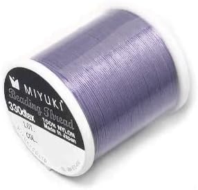 1 pcs Miyuki Beading Nylon pre-Waxed Thread 0.2 mm (B) x 50 m Purple 9