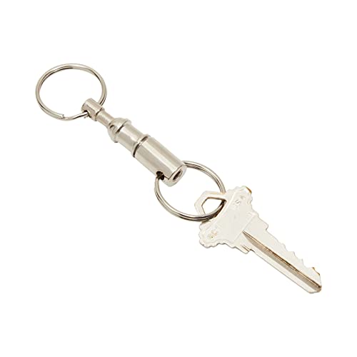 Juvale Detachable Key Chains with Quick Release Snaplock, Dual Sided (Silver, 12 Pack)