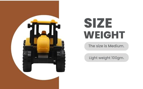 Image of Friction Powered Farm Tractor Toy for Kids Toddlers Boys Girls | Pull Back Medium Tractor Engine Vehicle Toy | Yellow Agriculture Tractor Toy Age 3+ | BIS Certified | Made in India | NeoKiddo (yellow)