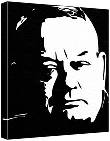 A.J. Quinnell Pop Art Painting (100% oryginalny obraz. Not A Print) Farba akrylowa na głęboko oprawionym płótnie (60 x 50 x 1,8 cm) 2-kolorowy czarny/biały