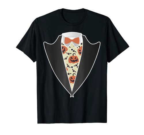 Camiseta de esmoquin de vampiro con calabaza, para disfraz de Halloween Camiseta