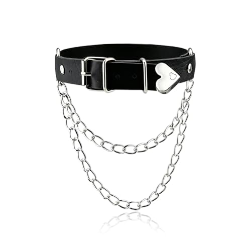 Porte-jarretelles punk avec chaînes métalliques ajustables pour cuisse femme