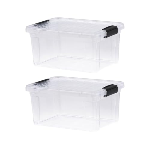 Image of Superio 6.6 Quart Clear Plastic Storage Boxes with Lids, Stackable Organizer Containers, BPA-Free Storage Bins for Home, Office, School & Dorm, 2 Pack