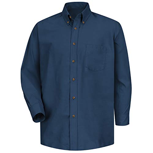 Red Kap Camisa social masculina popelina, Azul marino, XGG