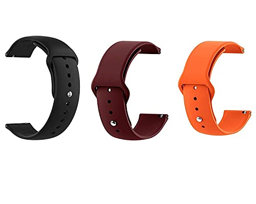 Image of Soft Silicone 20mm Strap Compatible with Amazfit Bip /Lite /GTS /Samsung Gear Sport /Galaxy Watch 42mm / Active /2 40-44mm /Realme Classic /Fashion Smartwatch Strap