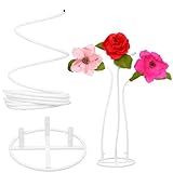 Otoolling 32.8 ft 1 Flexible Pipe for Giant Flowers and 1 Flower Pole Display Stand Base Giant PVC Pipe Stem Tubing for Crafts Floral Wedding Decor Balloon Backdrop Arches Prop DIY Arts(2 Pcs, White)