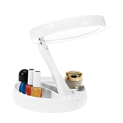 Espelho Luz Led Maquiagem Articulado Portatil Flexivel dobravel aumenta 10x