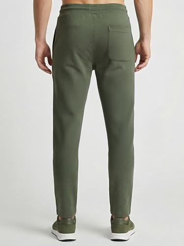 Image of Clans & Hans Men's 100% Pure Cotton Regular Fit Mid Rise Track Pant with Zipper Side Pockets and Back Pocket | Casual Gym Jogging Lounge Wear