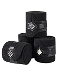 GemRebel Horse Polo Wraps Upgrade with Bling Leg Wraps for Horses 4-Pack Fleece Leg Wraps Stable Supplies-Black M